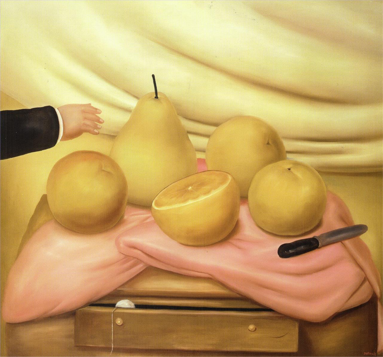Nature morte aux fruits Fernando Botero Peintures à l'huile